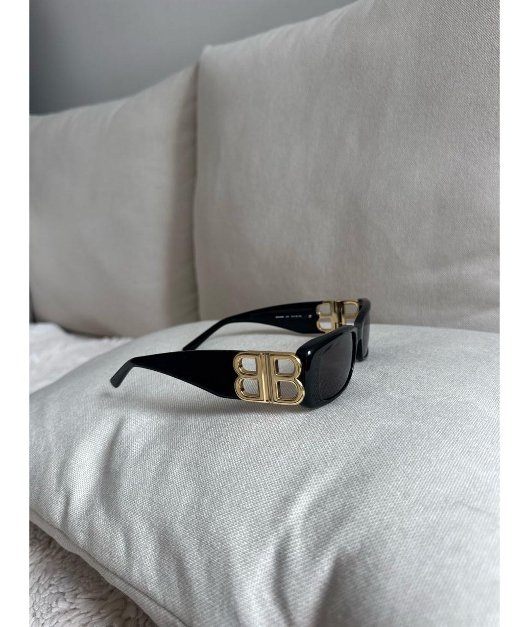 BALENCIAGA Черные пластиковые солнцезащитные очки, фото 3