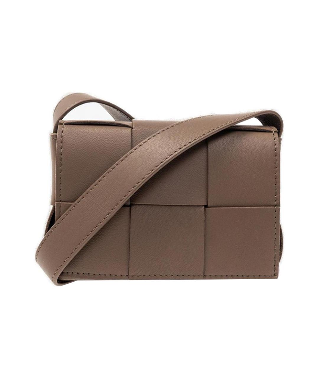 BOTTEGA VENETA Коричневая кожаная сумка через плечо, фото 1
