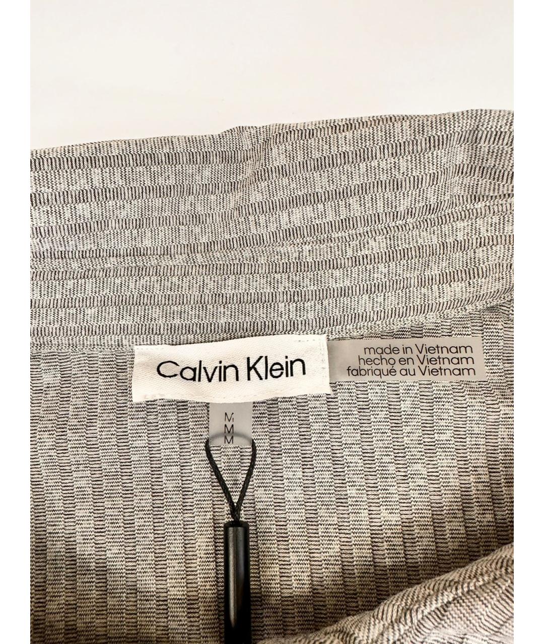 CALVIN KLEIN Серое полиэстеровое повседневное платье, фото 5