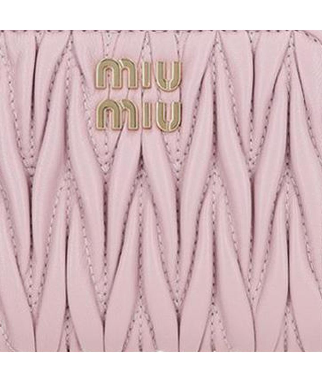 MIU MIU Розовый кожаный кошелек, фото 5