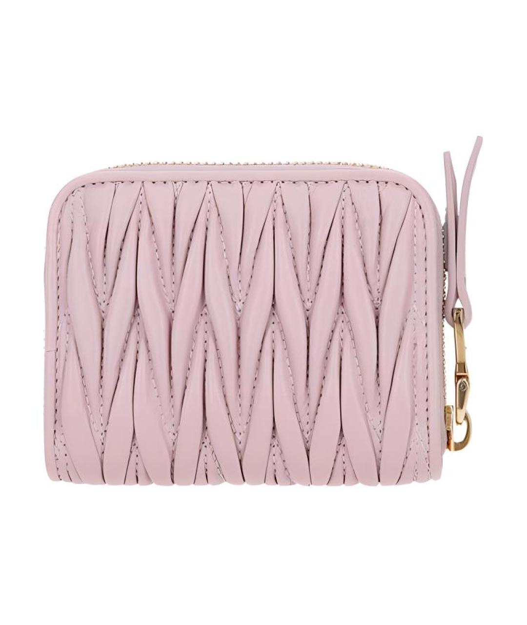 MIU MIU Розовый кожаный кошелек, фото 3