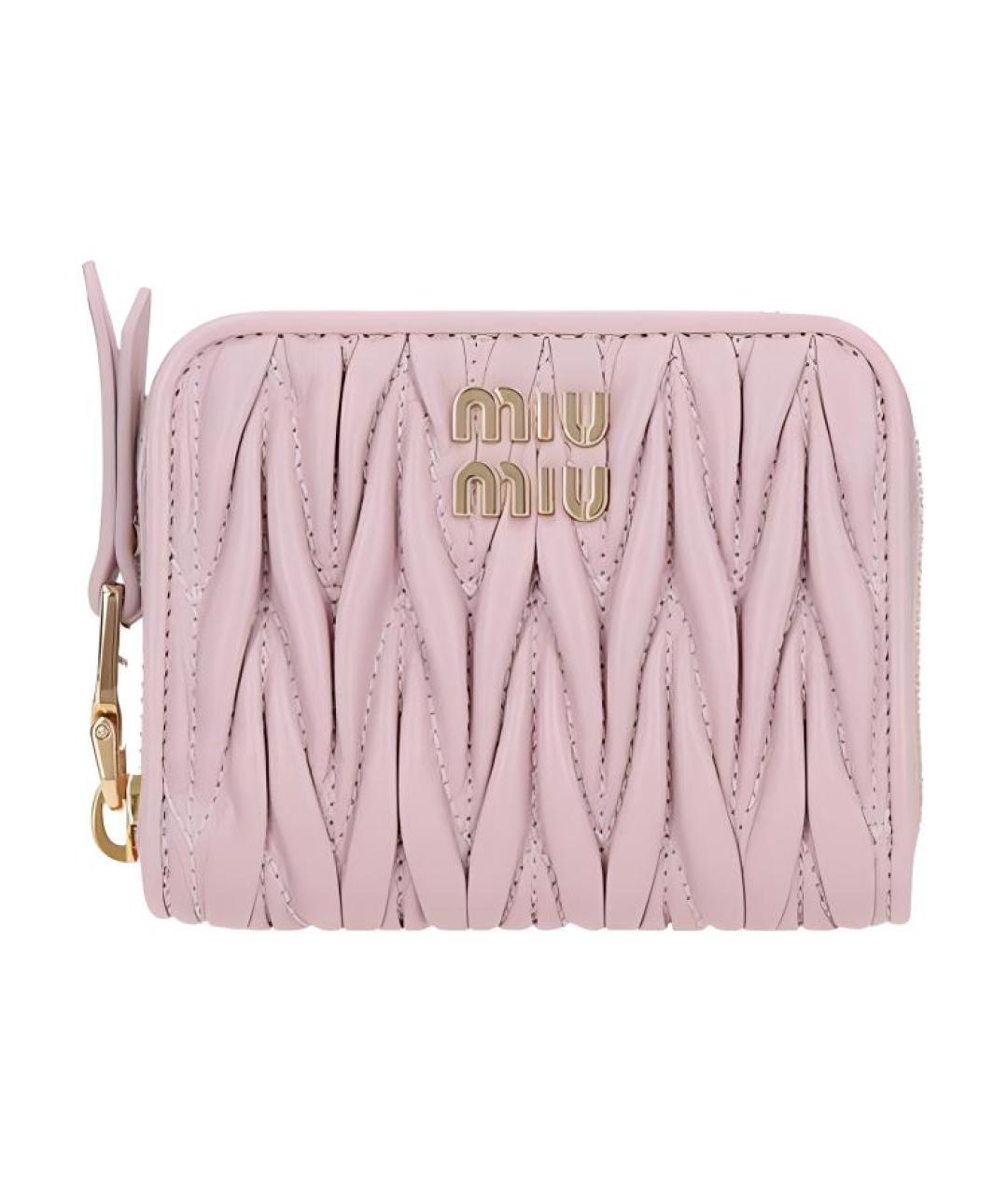 MIU MIU Розовый кожаный кошелек, фото 1