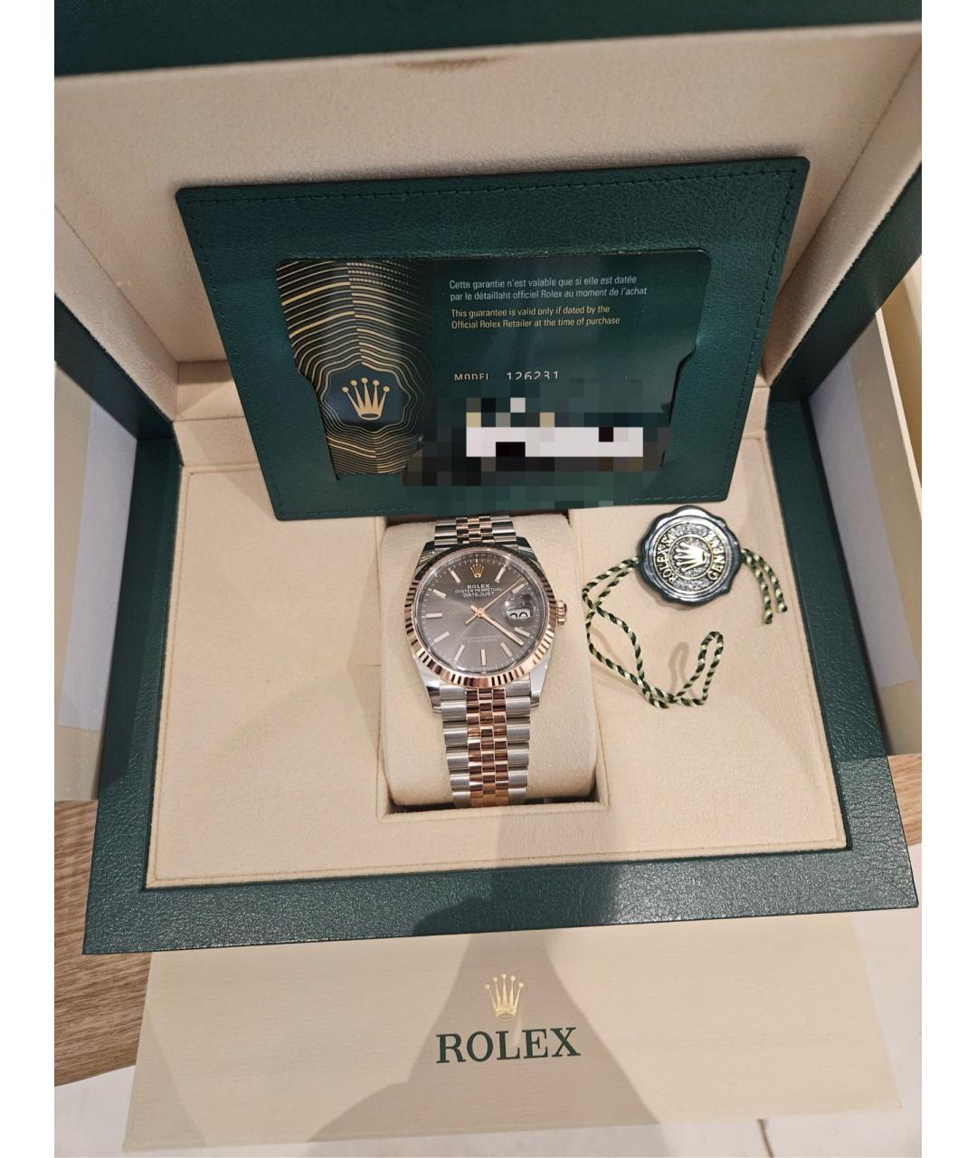 ROLEX Черные металлические часы, фото 2