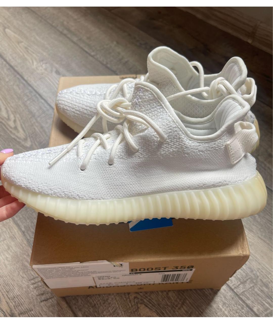 ADIDAS YEEZY Белые текстильные кроссовки, фото 3