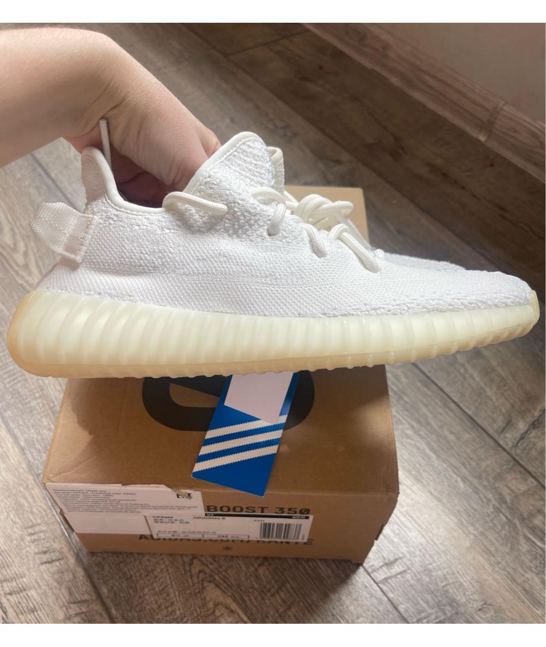ADIDAS YEEZY Белые текстильные кроссовки, фото 5