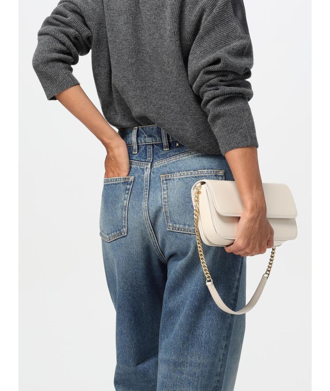 GOLDEN GOOSE DELUXE BRAND Бежевая кожаная сумка через плечо, фото 2