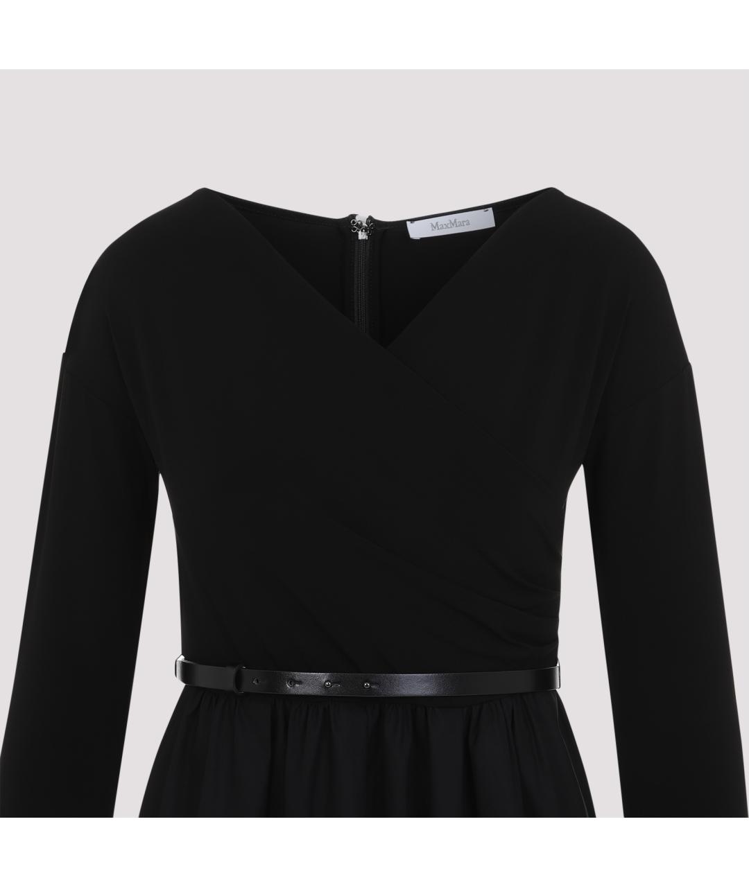 MAX MARA Черное вискозное повседневное платье, фото 3