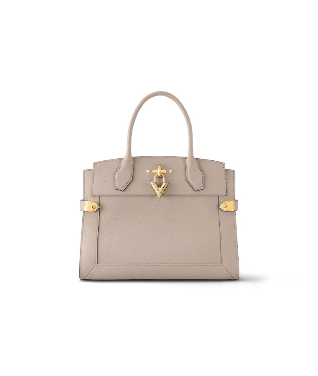 LOUIS VUITTON Бежевая кожаная сумка с короткими ручками, фото 1