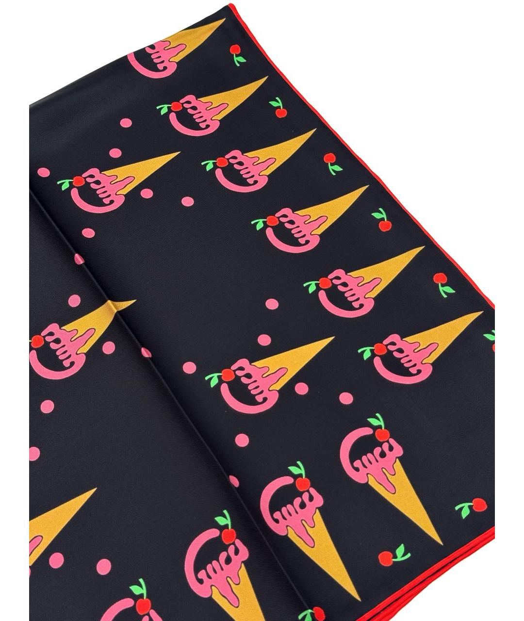 GUCCI Черный шелковый платок, фото 6