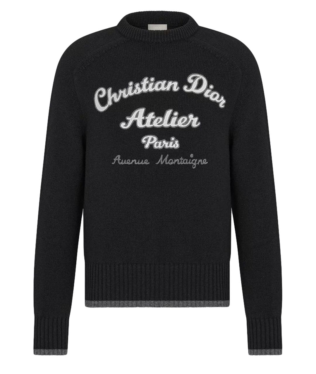 CHRISTIAN DIOR Черный шерстяной джемпер / свитер, фото 1