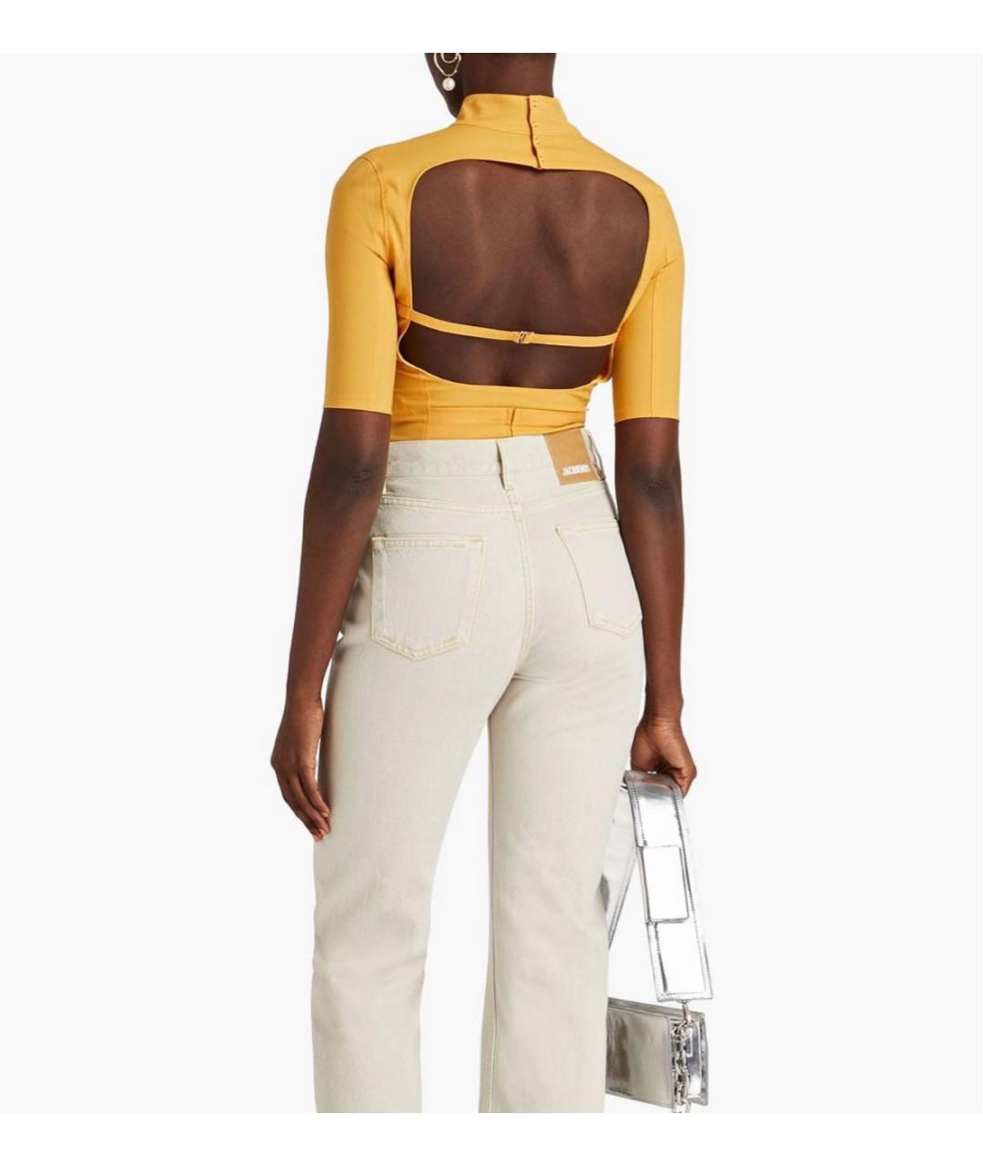 JACQUEMUS Черная полиэстеровая футболка, фото 6