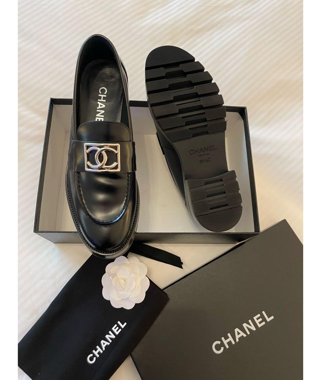 CHANEL Черные кожаные лоферы, фото 5