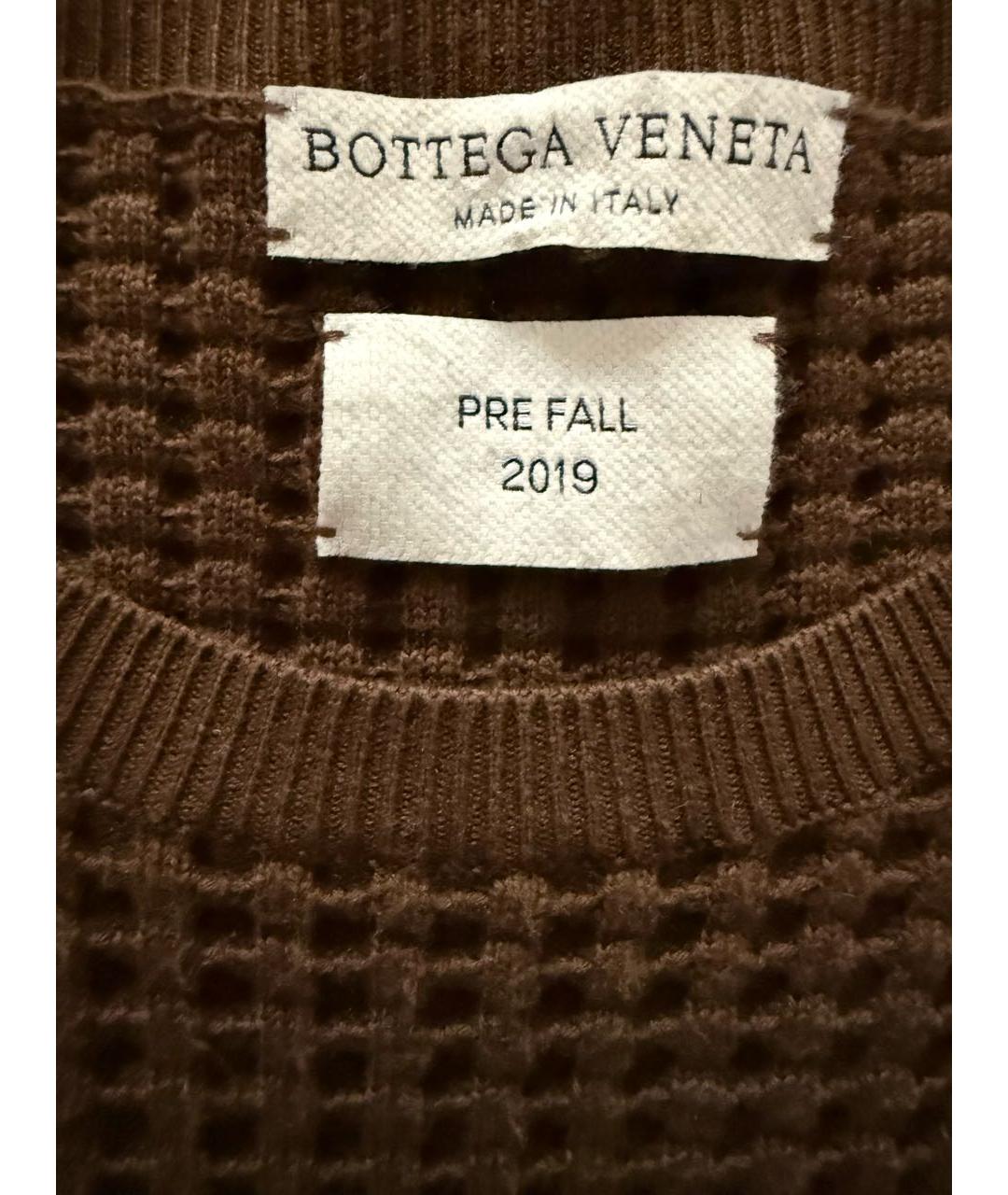 BOTTEGA VENETA Коричневый хлопковый джемпер / свитер, фото 3