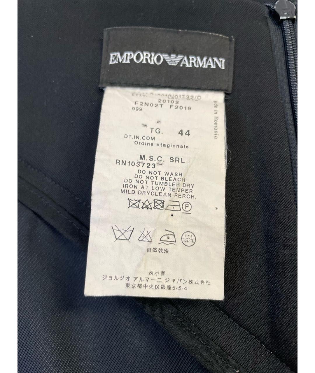 EMPORIO ARMANI Черная шерстяная юбка миди, фото 5