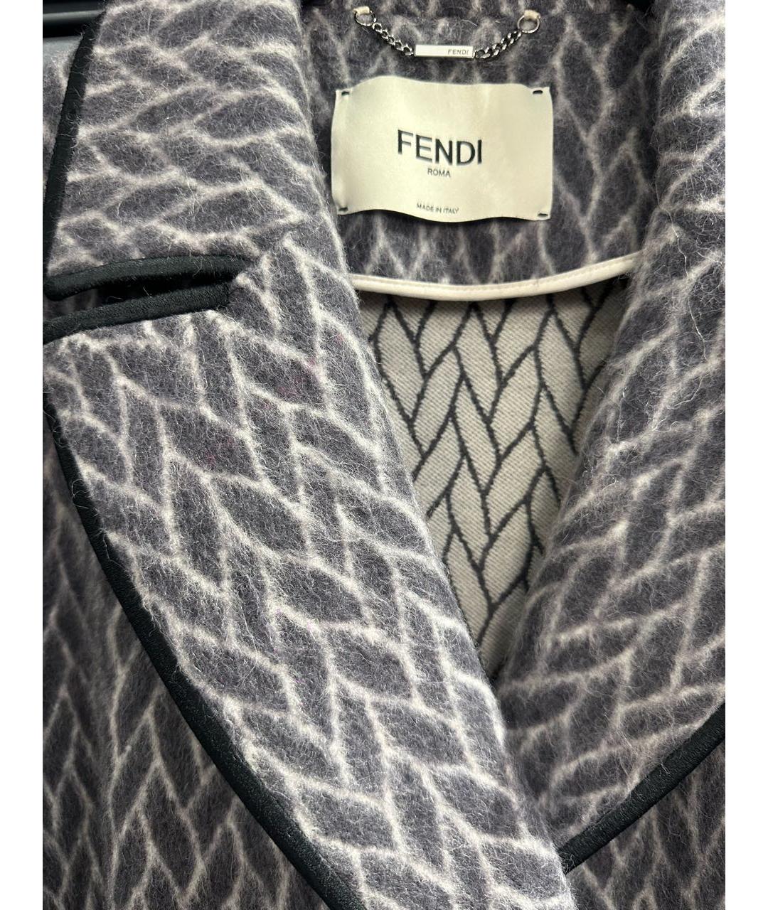 FENDI Серое шерстяное пальто, фото 3