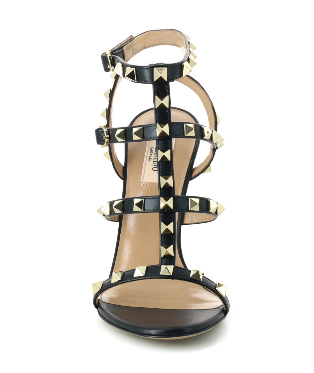 VALENTINO Черные кожаные босоножки, фото 4