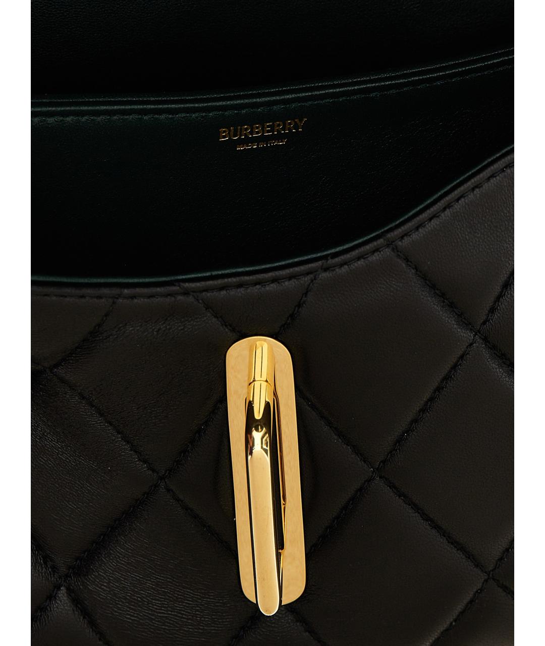 BURBERRY Черная кожаная сумка через плечо, фото 4