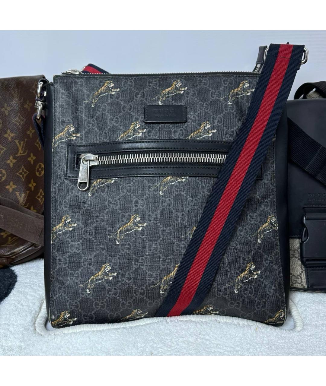 GUCCI Черная сумка на плечо из искусственной кожи, фото 6