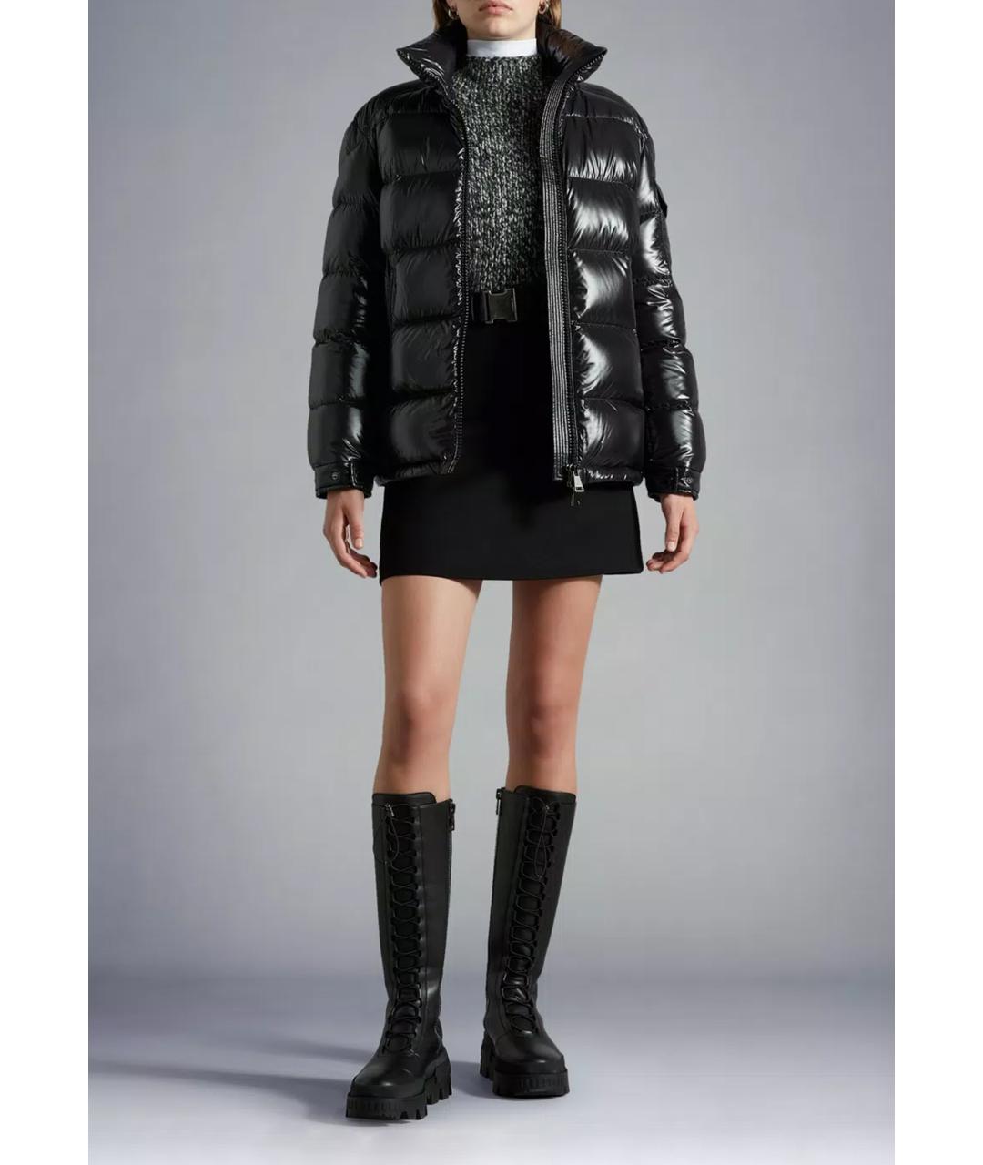 MONCLER Черный пуховик, фото 3