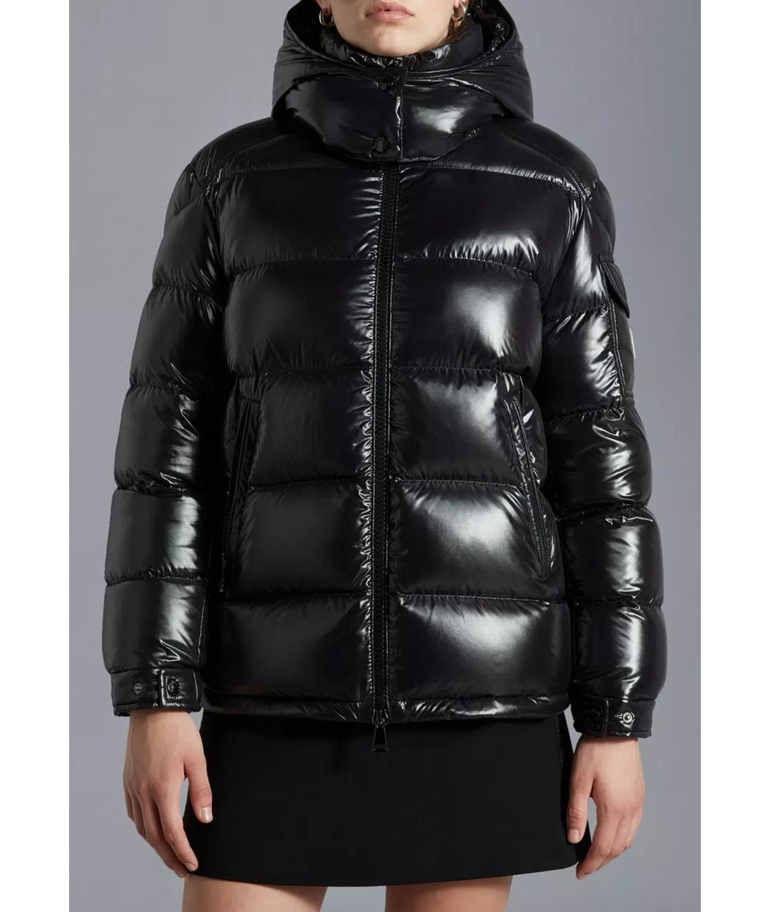 MONCLER Черный пуховик, фото 2