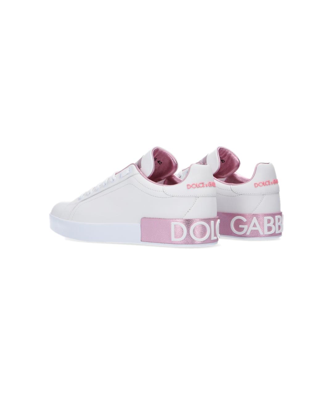 DOLCE&GABBANA Белые кожаные кеды, фото 3