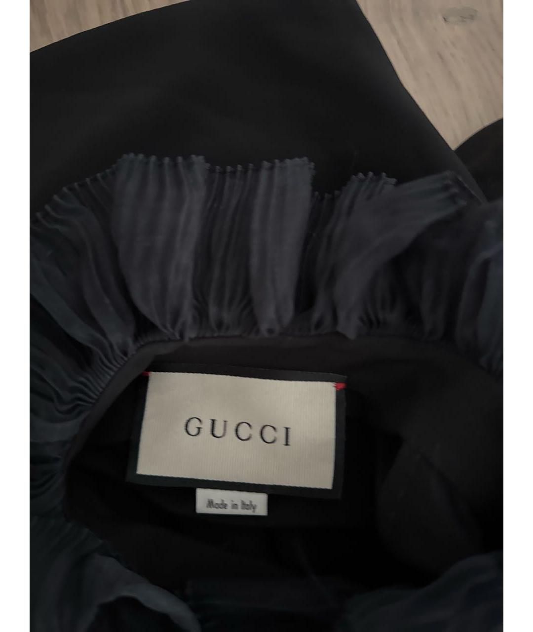 GUCCI Черная шелковая блузы, фото 3