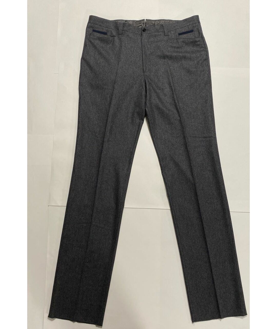 STEFANO RICCI Серые шерстяные классические брюки, фото 9