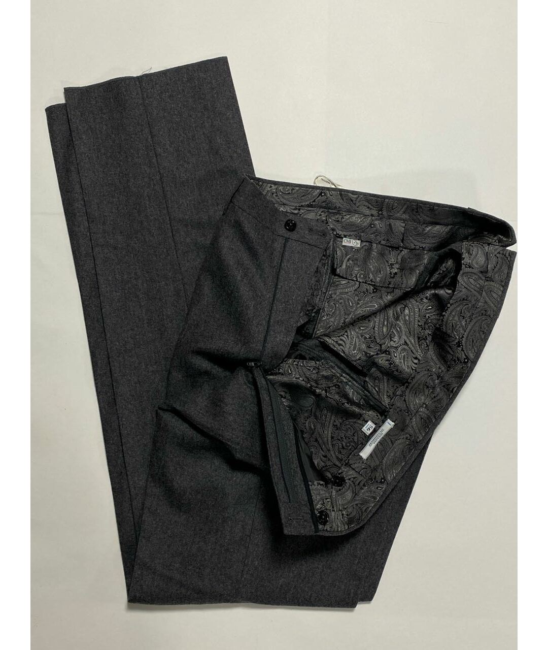STEFANO RICCI Серые шерстяные классические брюки, фото 3