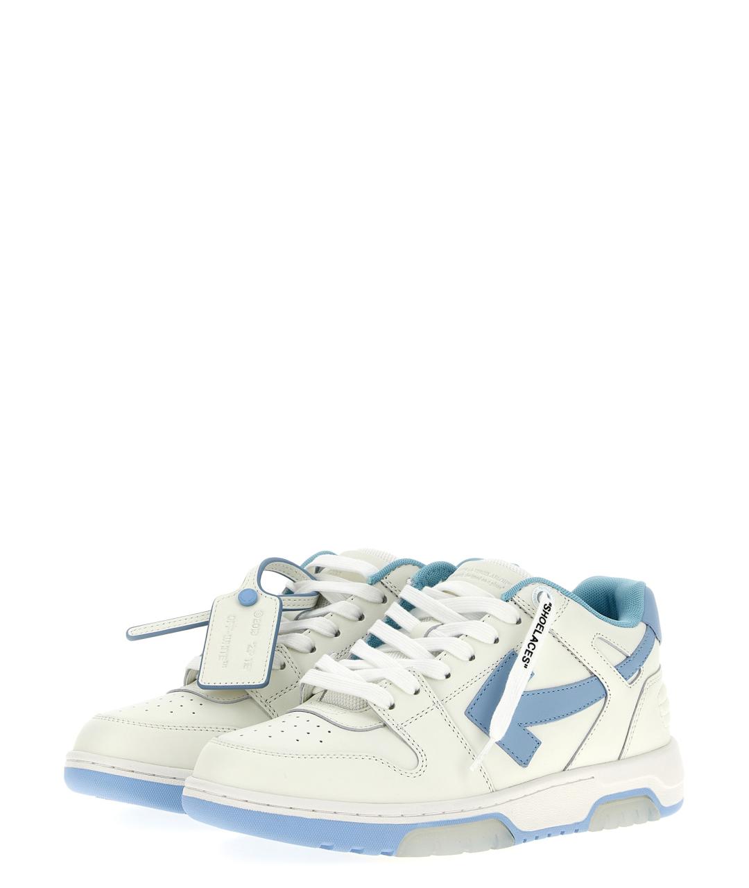 OFF-WHITE Белые кожаные низкие кроссовки / кеды, фото 2