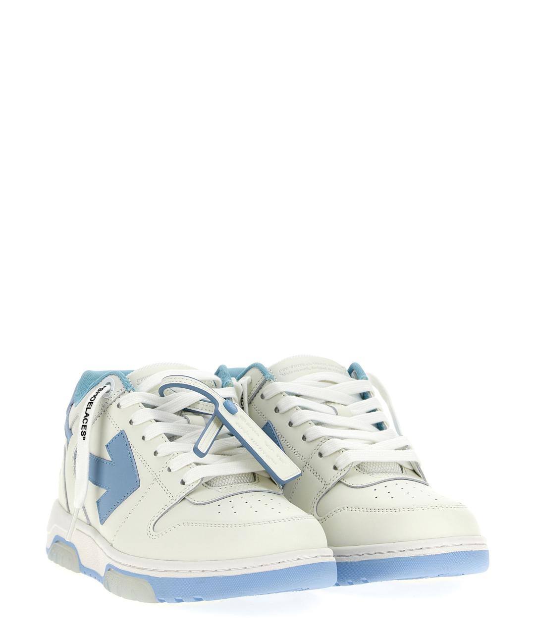 OFF-WHITE Белые кожаные низкие кроссовки / кеды, фото 3