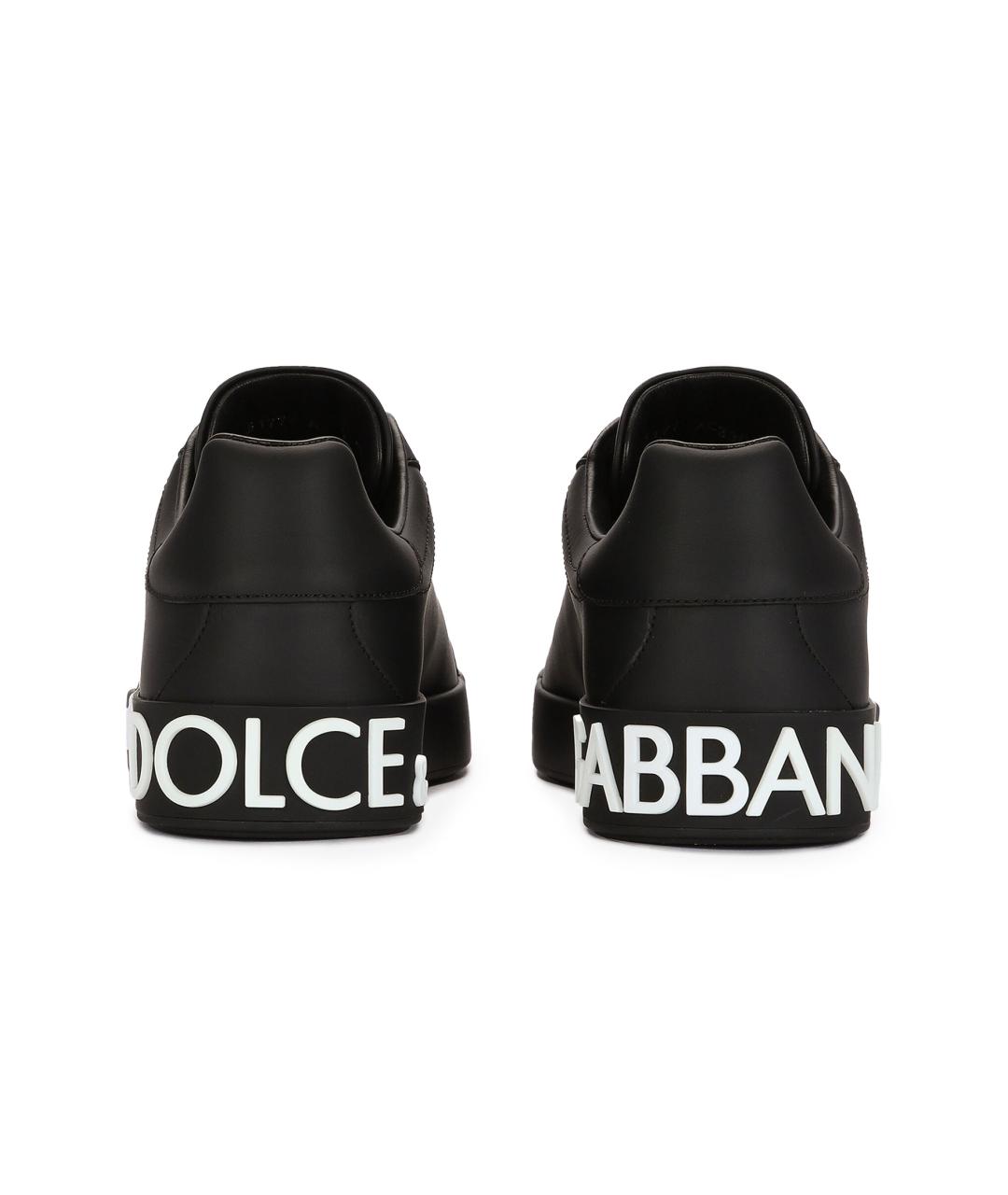 DOLCE&GABBANA Черные кожаные низкие кроссовки / кеды, фото 3