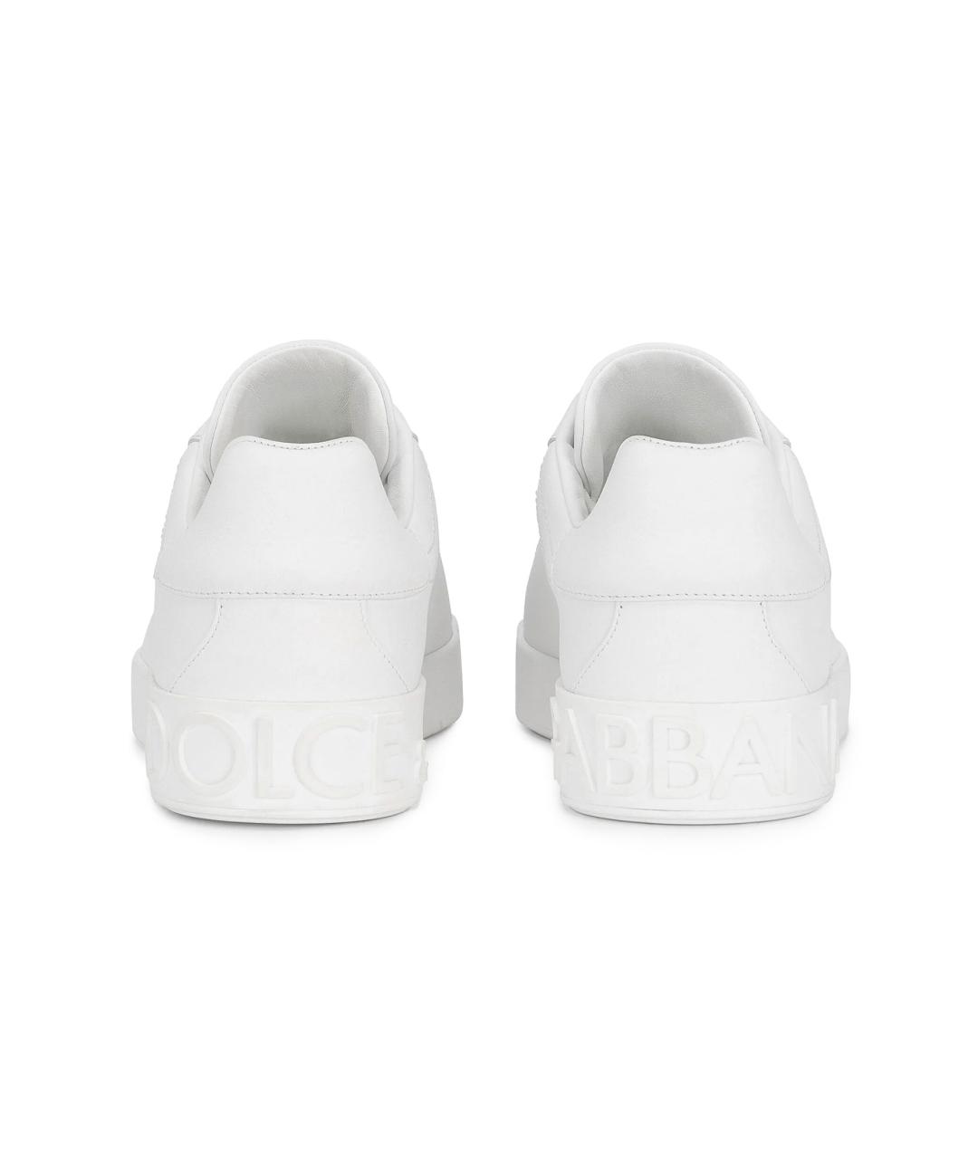 DOLCE&GABBANA Белые кожаные низкие кроссовки / кеды, фото 3