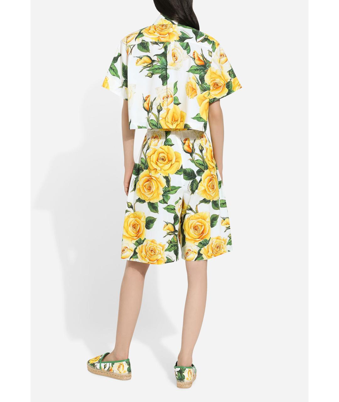 DOLCE&GABBANA Желтая хлопковая блузы, фото 4