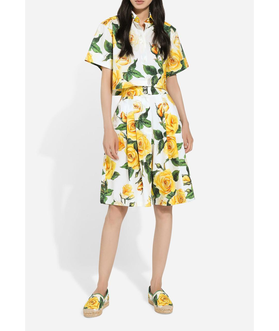 DOLCE&GABBANA Желтая хлопковая блузы, фото 3
