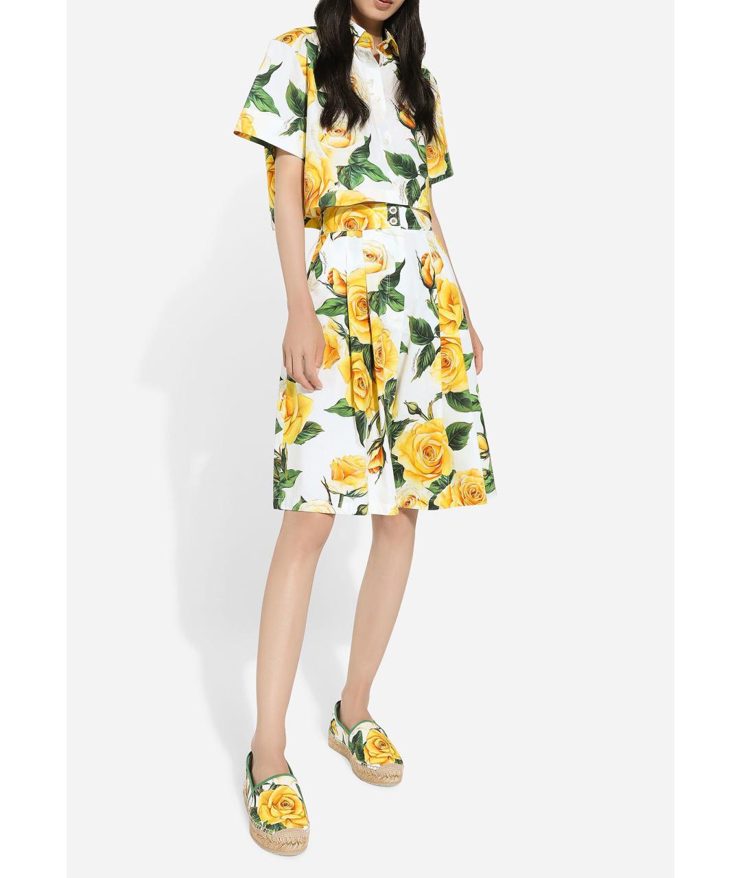DOLCE&GABBANA Желтая хлопковая блузы, фото 2