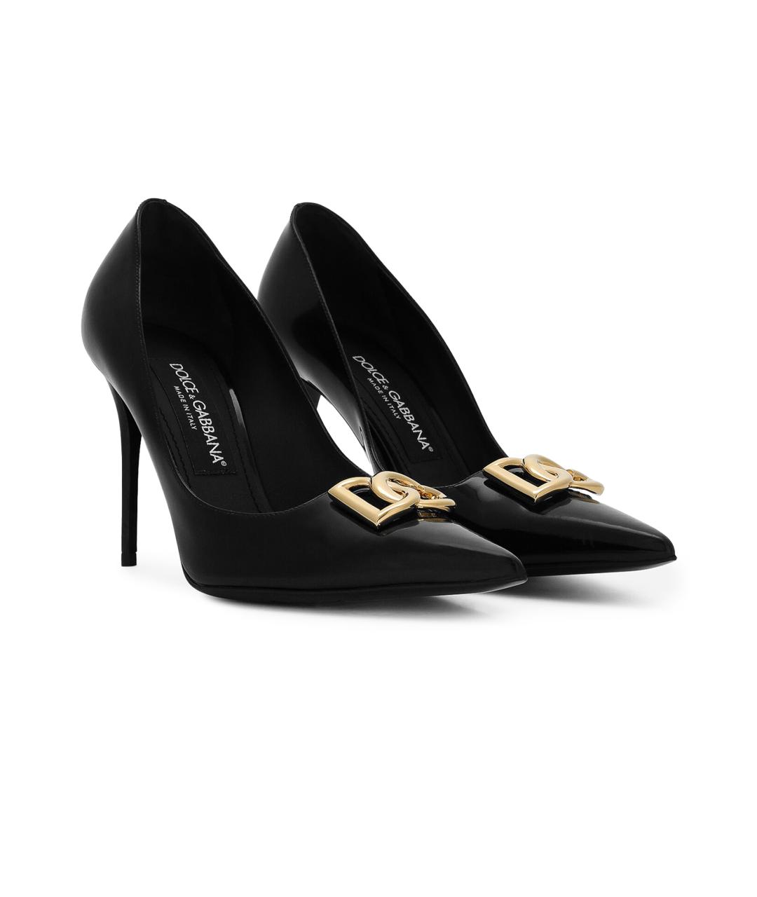 DOLCE&GABBANA Черные кожаные туфли, фото 2