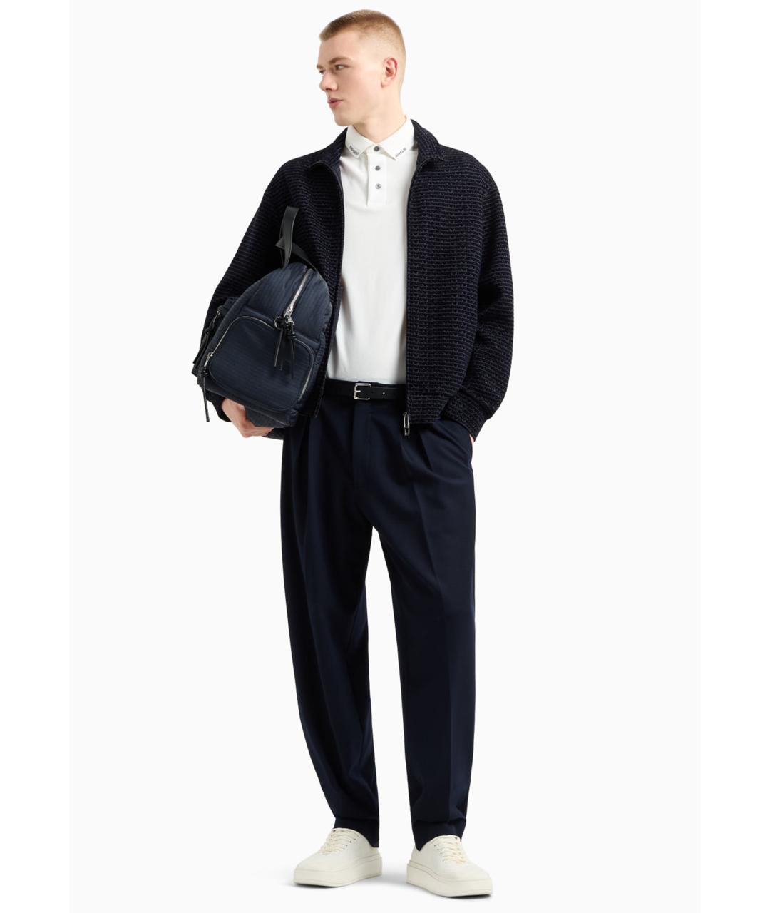 EMPORIO ARMANI Белое хлопковое поло с коротким рукавом, фото 2