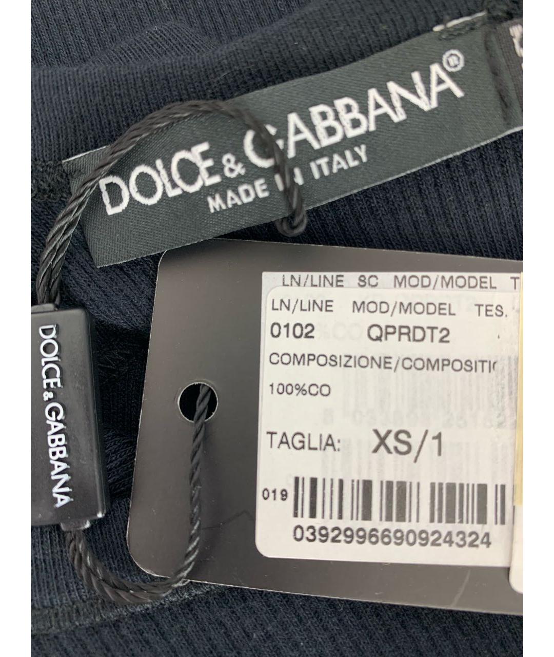 DOLCE&GABBANA Черное хлопковое повседневное платье, фото 8