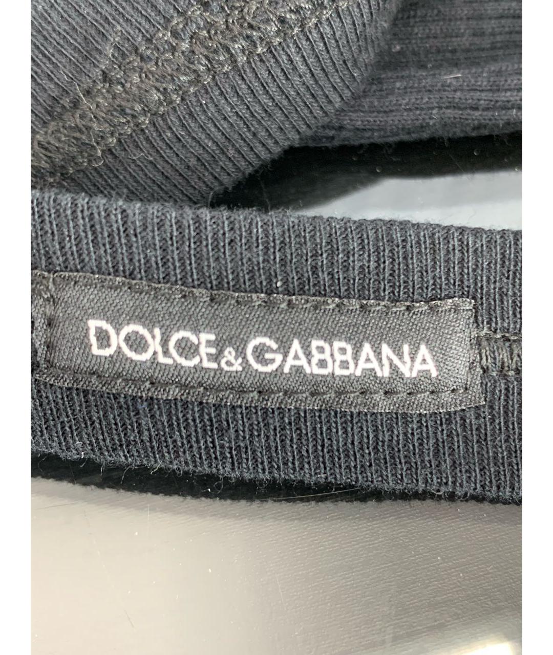 DOLCE&GABBANA Черное хлопковое повседневное платье, фото 4