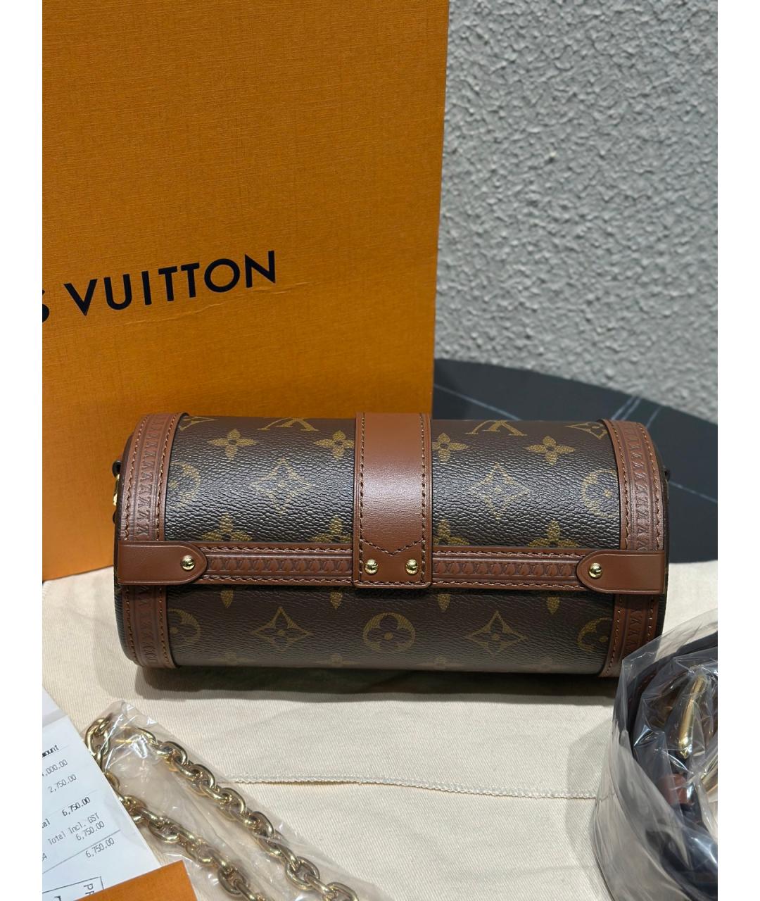 LOUIS VUITTON Коричневая сумка через плечо из искусственной кожи, фото 5