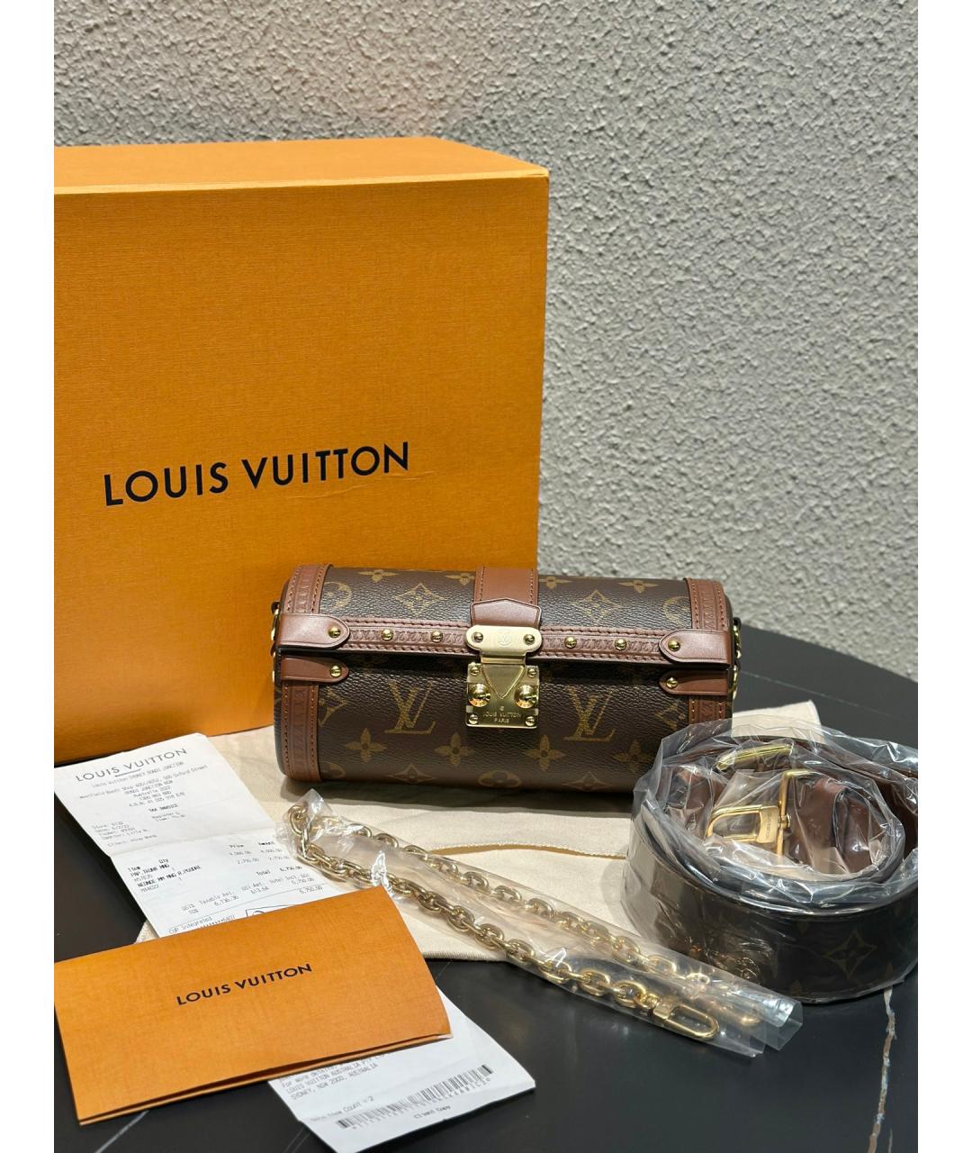 LOUIS VUITTON Коричневая сумка через плечо из искусственной кожи, фото 10