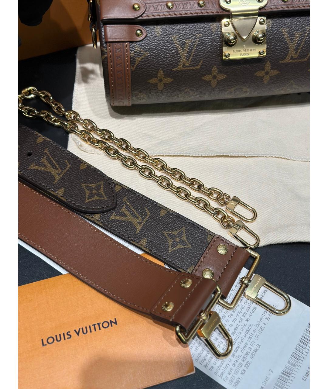 LOUIS VUITTON Коричневая сумка через плечо из искусственной кожи, фото 9