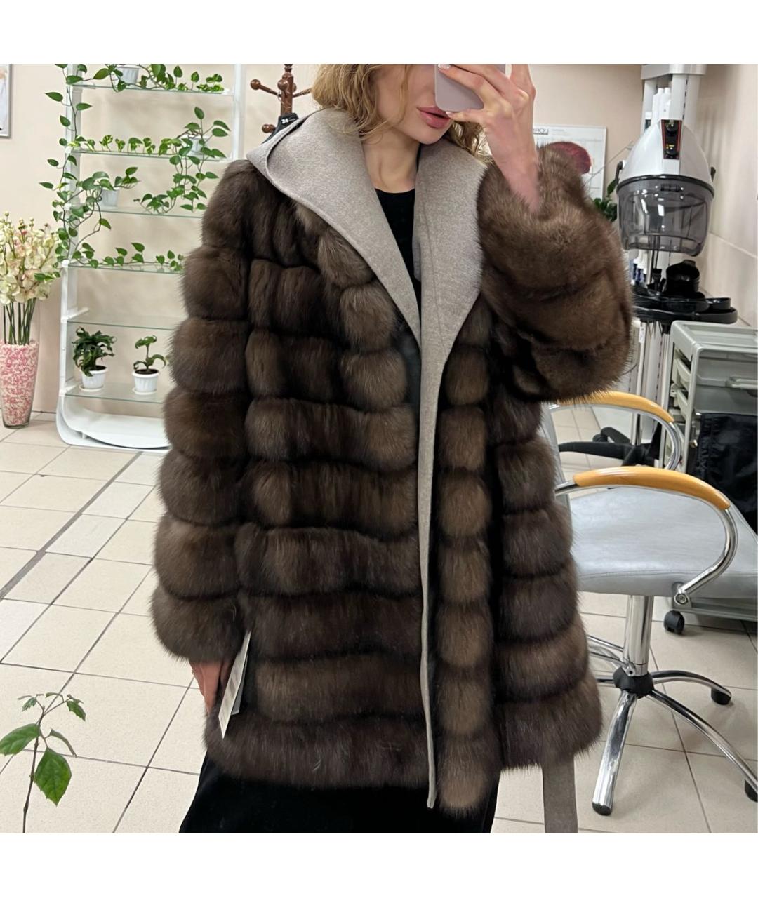MANZONI 24 Коричневая меховая шуба, фото 2