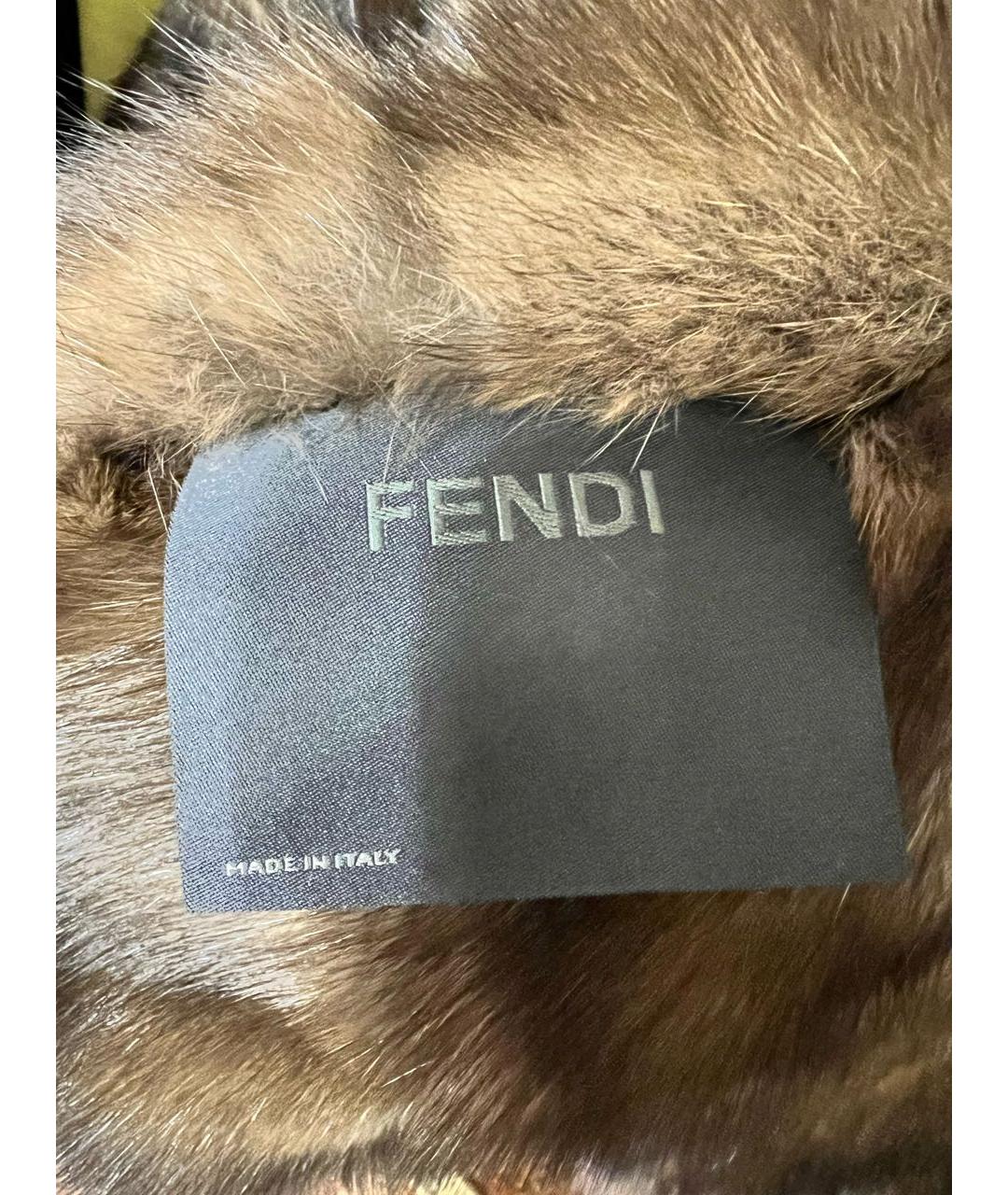 FENDI Коричневая меховая шуба, фото 5