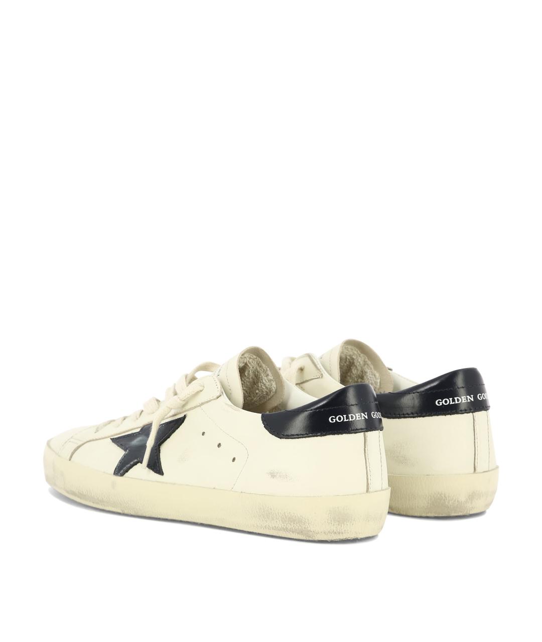 GOLDEN GOOSE DELUXE BRAND Бежевые кожаные низкие кроссовки / кеды, фото 2