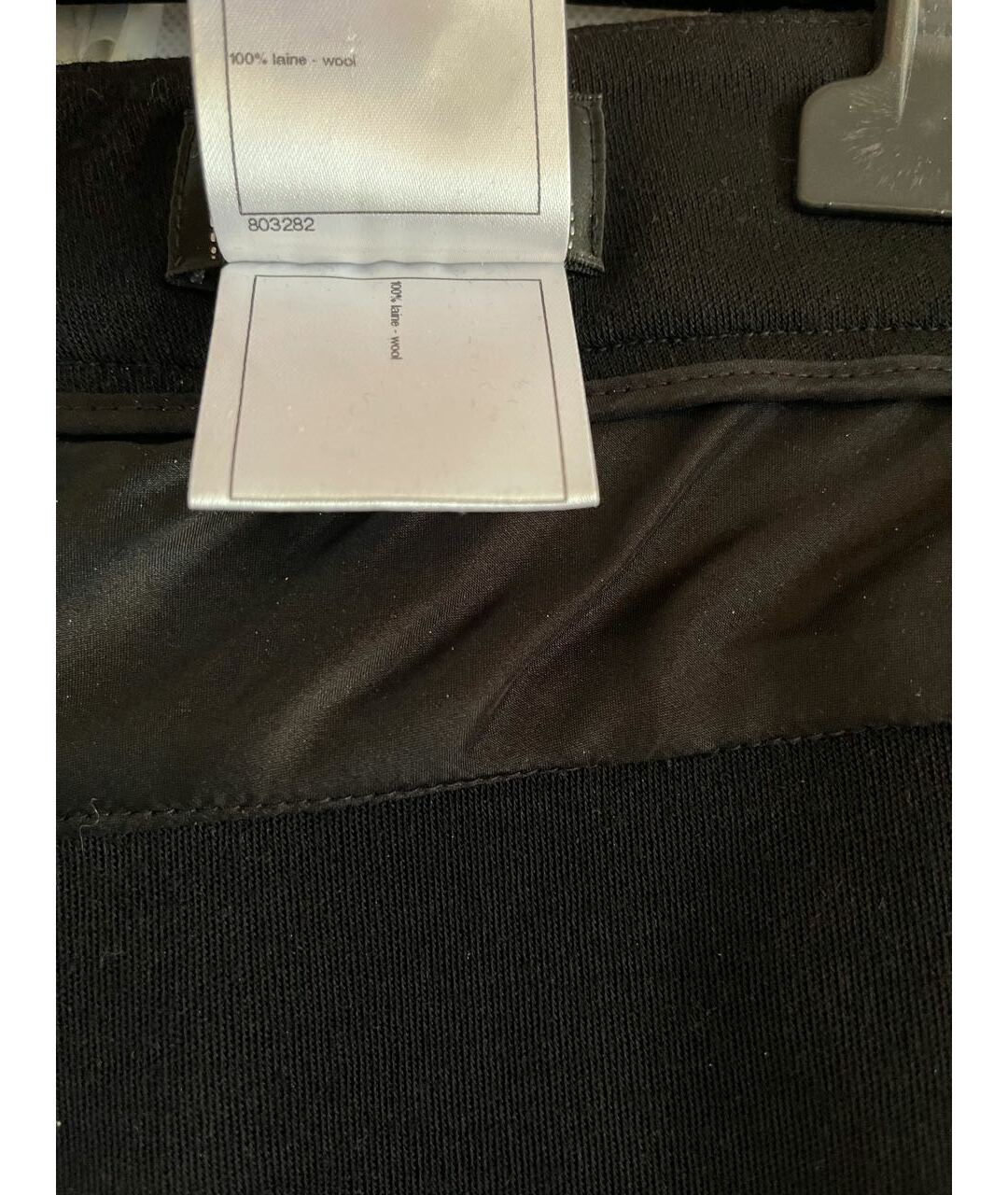 CHANEL PRE-OWNED Черные шерстяные прямые брюки, фото 8