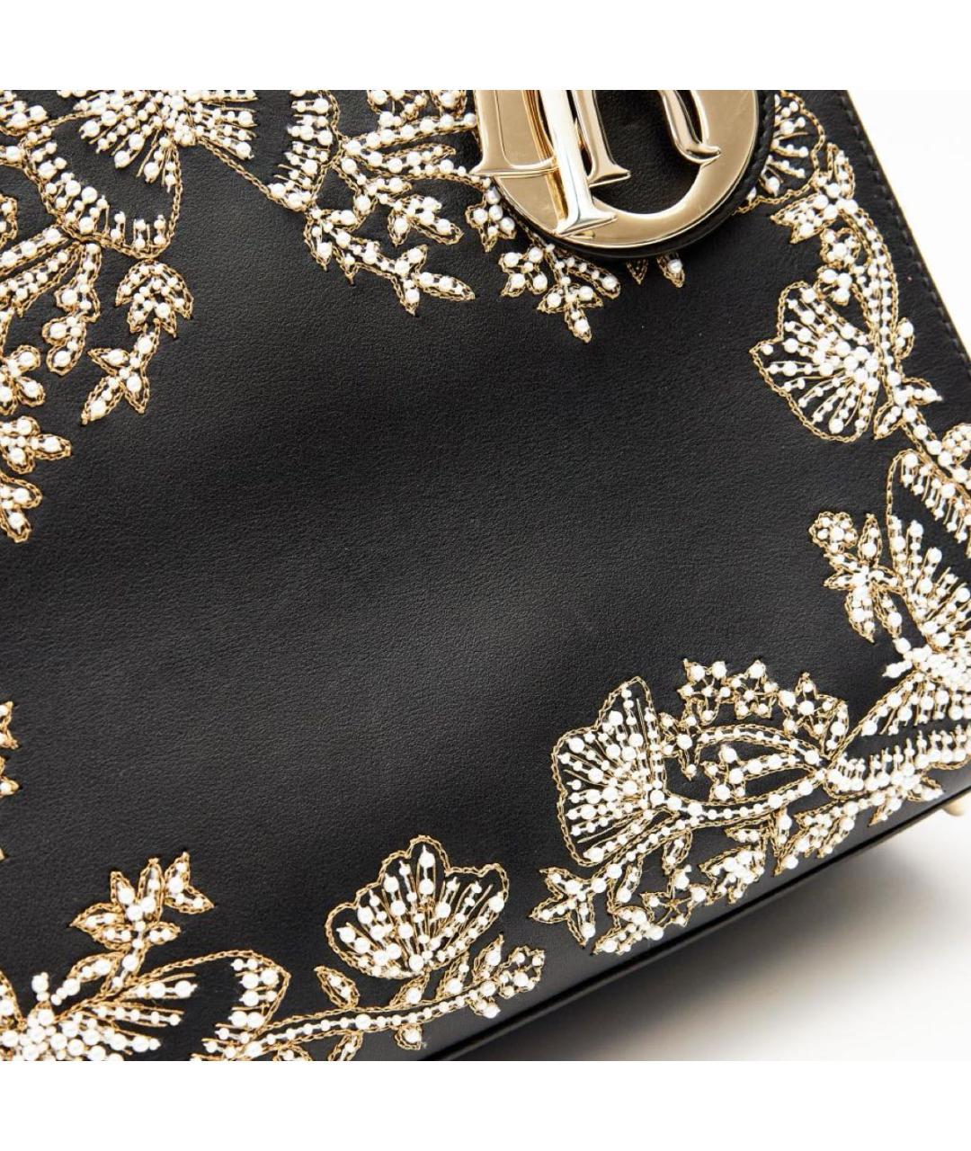 CHRISTIAN DIOR Черная кожаная сумка с короткими ручками, фото 7