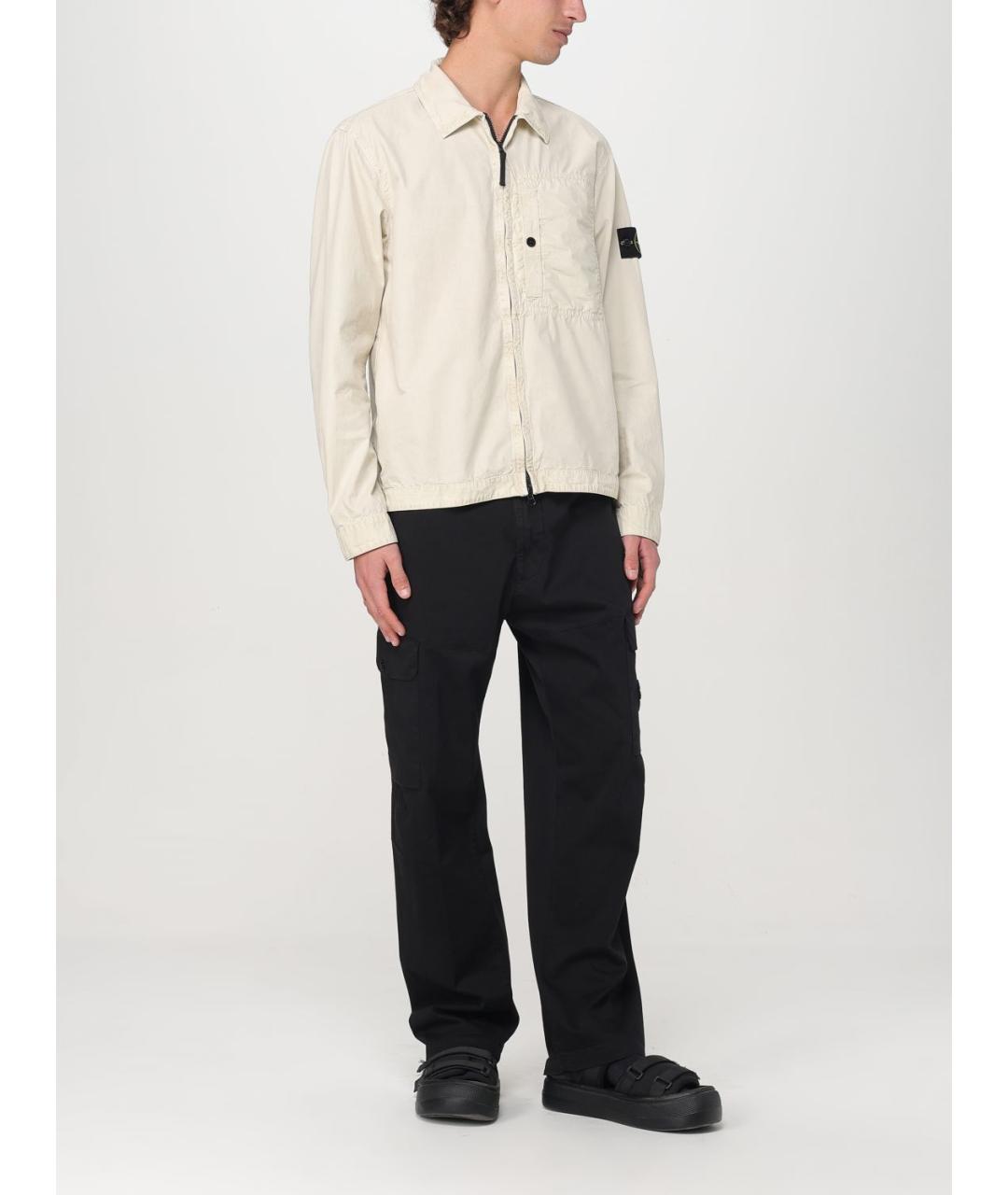 STONE ISLAND Бежевая хлопковая куртка, фото 3