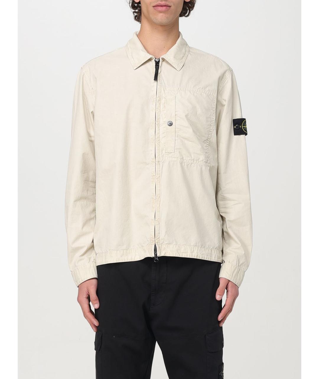 STONE ISLAND Бежевая хлопковая куртка, фото 2
