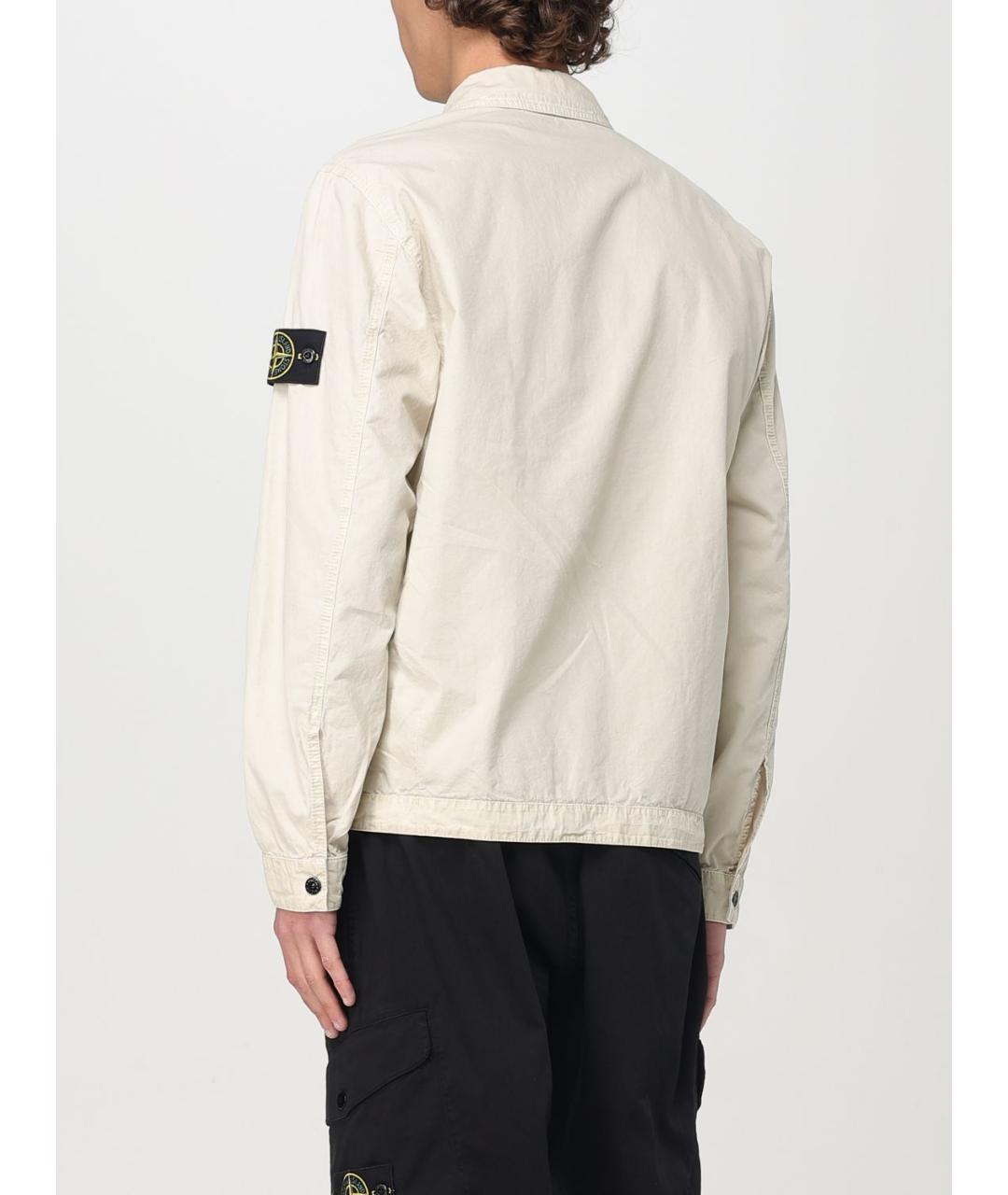 STONE ISLAND Бежевая хлопковая куртка, фото 4
